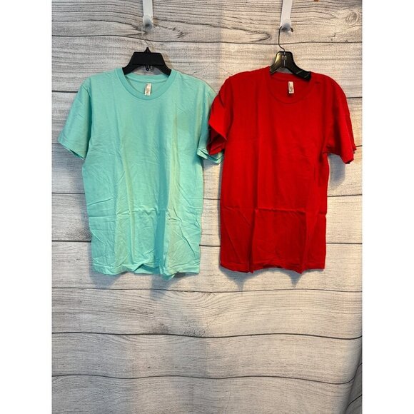 Two American Apparel Unisex Cotton Crewneck Tees Size M - Picture 1 of 3